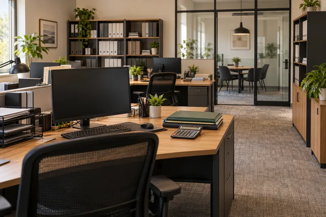 The workstations and meeting space of an independent accounting practice
